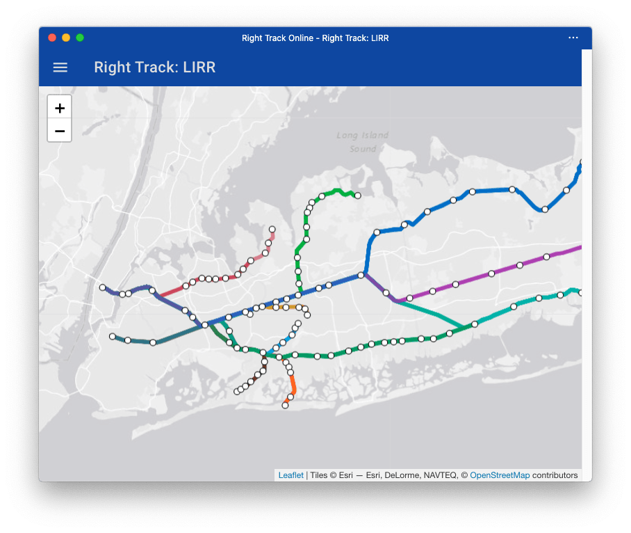 LIRR agency line map displaying routes and stops
